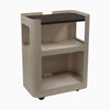 Light brown open mobile pedestal with burnished wood shelf - Desky
