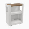 White open mobile pedestal with natural walnut shelf - Desky