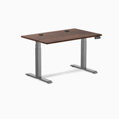 Desky Dual Softwood Sit Stand Desk, American Rustic Pine desktop, Space Gray frame