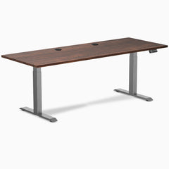 Desky Dual Softwood Sit Stand Desk, American Rustic Pine desktop, Space Gray frame
