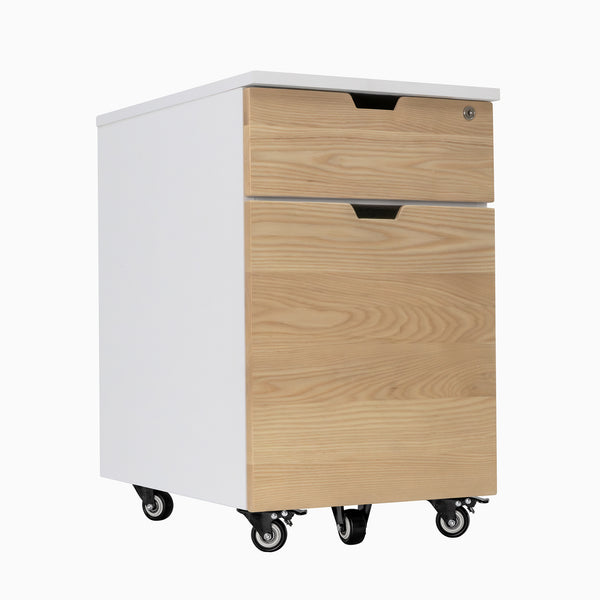 Hardwood white ash white minimal filing cabinet