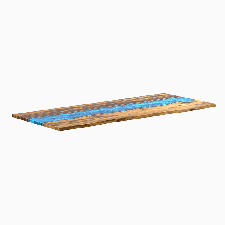 Desky Teak blue river resin desktop 60"