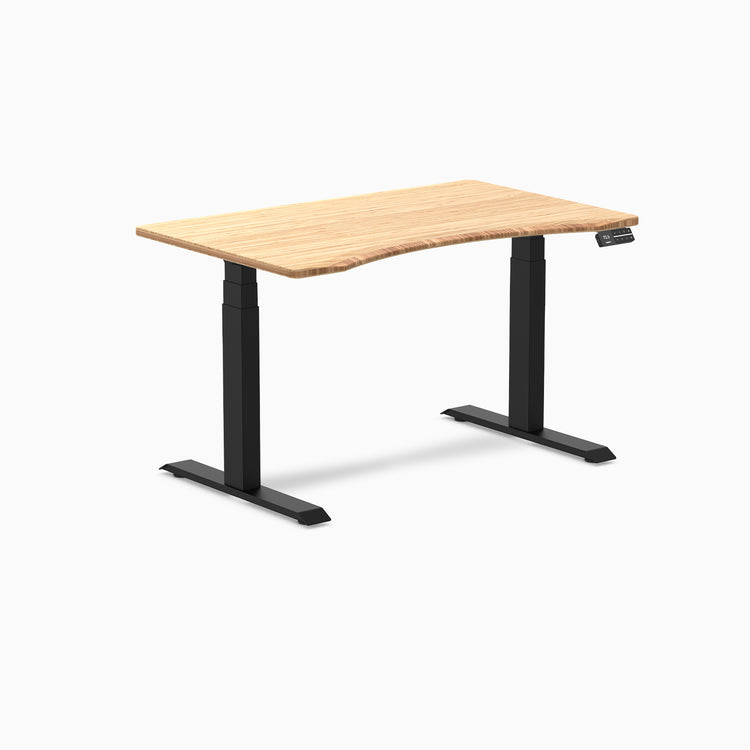 Dual Desky ergo bamboo desk 1200mm in black