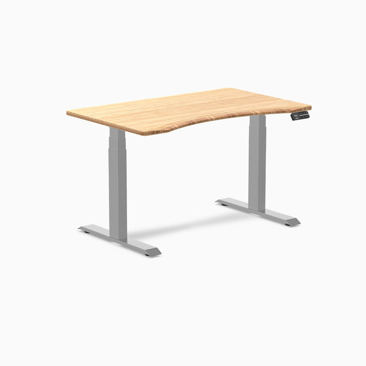 Dual Desky ergo bamboo desk 1200mm in grey