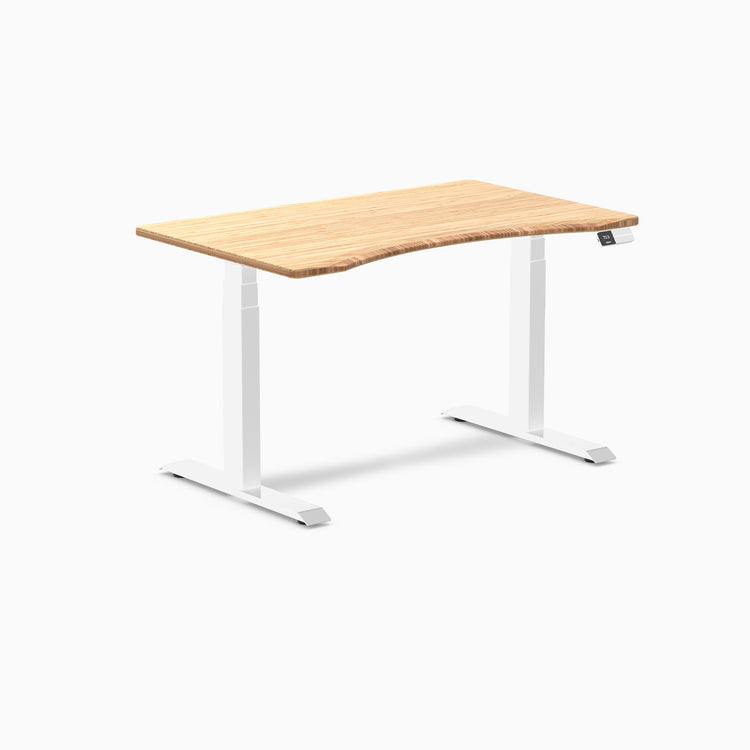 Dual Desky ergo bamboo desk 1200mm in white