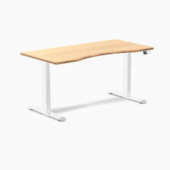 Dual Desky ergo bamboo desk 1500mm in white