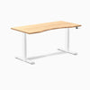 Dual Desky ergo bamboo desk 1500mm in white