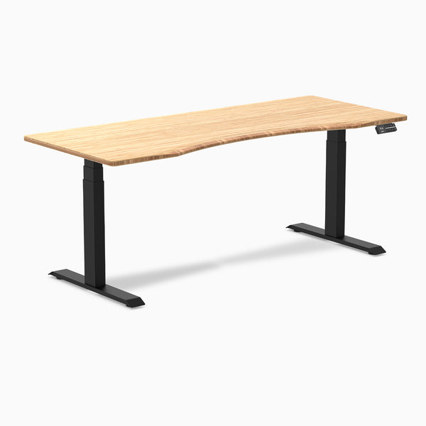 Dual Desky ergo bamboo desk 1800mm in black