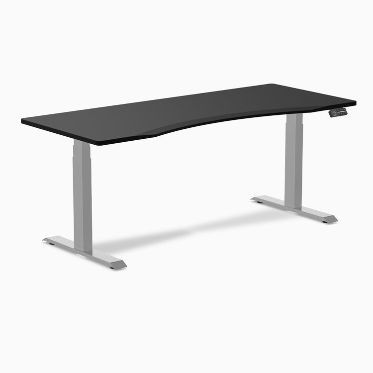 Dual Desky ergo black desk 1800mm in gray