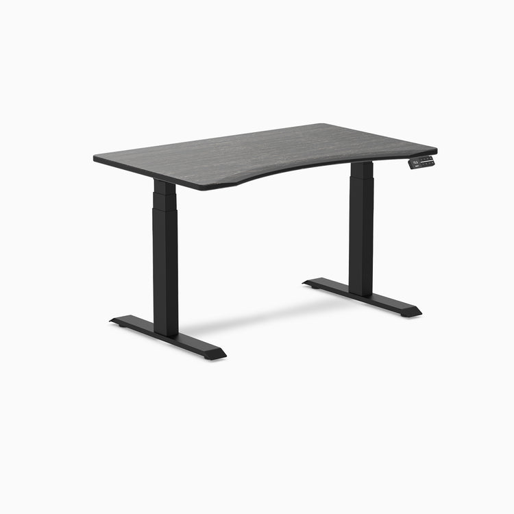 Dual Desky ergo dark bamboo desk 1200mm in black