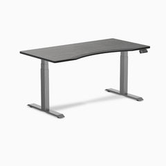Desky Dual Ergo Edge Sit Stand Desk - dark bamboo 1500mm space grey frame