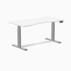 Dual Desky ergo white desk 1500mm in gray
