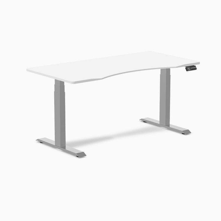 Dual Desky ergo white desk 1500mm in gray