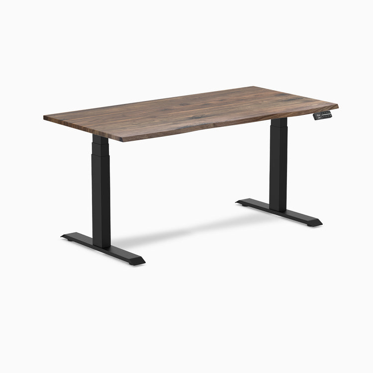 Dual hardwood natural walnut standing desk - Desky