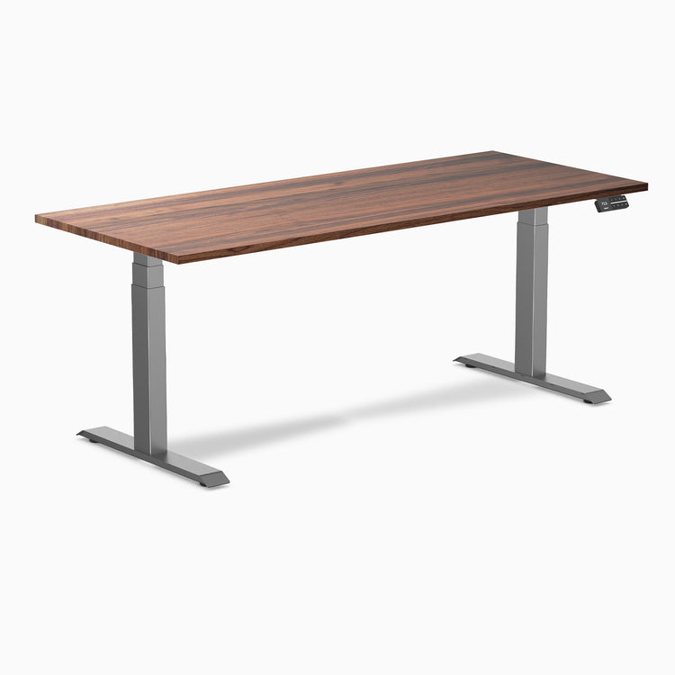 Dual motor standing desk hardwood walnut - Desky