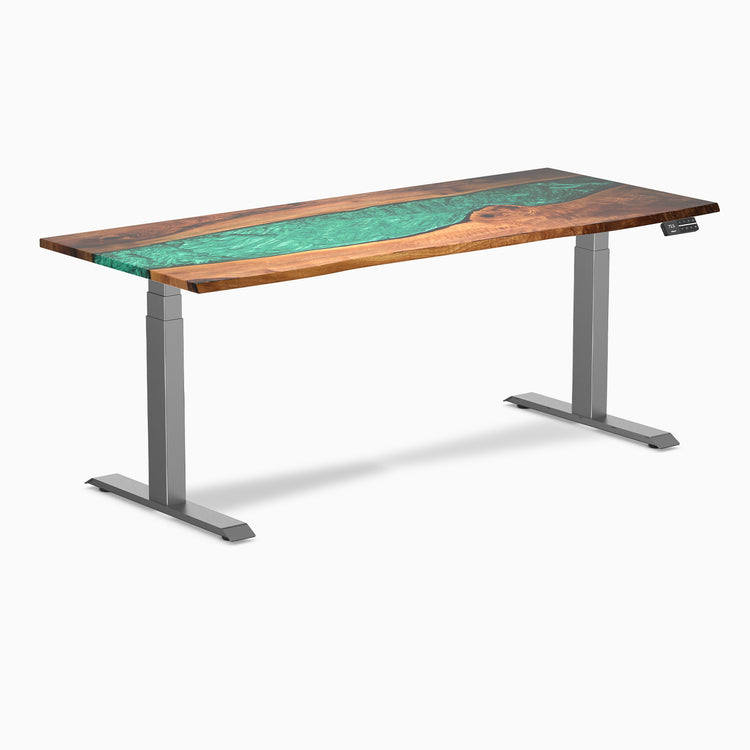 Standing desk resin emerald river walnut - Desky