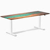 Standing desk resin natural walnut emerald river - Desky