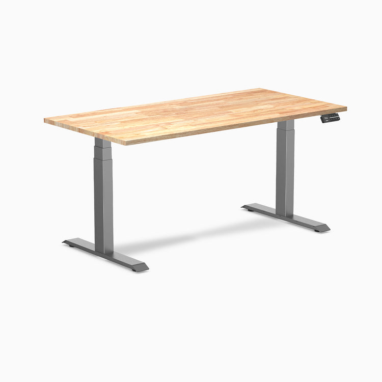 Desky Dual Rubberwood Sit Stand Desk