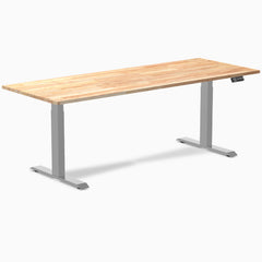 Dual rubberwood natural standing desk 80 inches - Desky