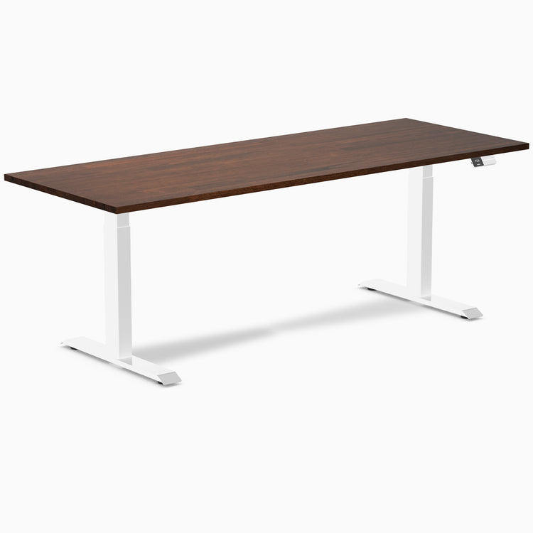 Dual rubberwood red walnut standing desk 80 inches - Desky