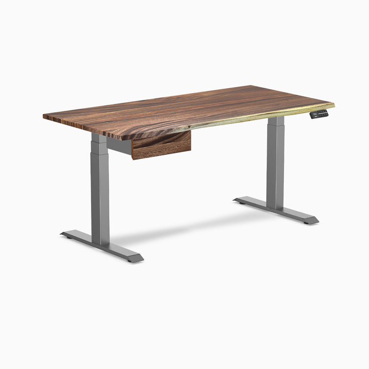 Desky Dual Hardwood Standing Desk With Drawer