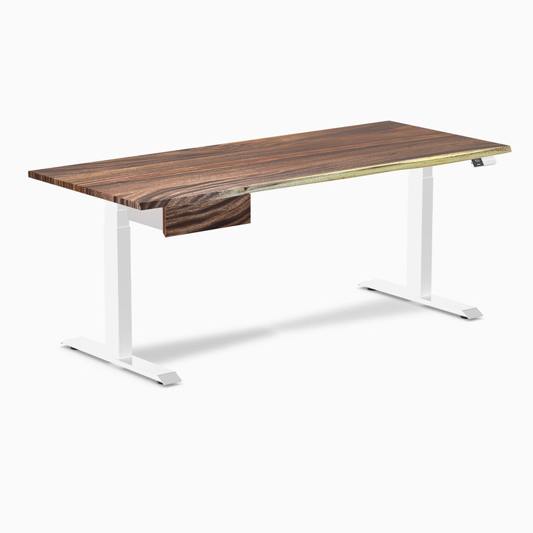 Desky Dual Hardwood Standing Desk With Drawer