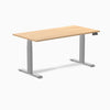 Desky Dual Scalloped Melamine Sit Stand Desk-Dual Desks-Desky-Sublime Teak-1500x750mm-Grey-Desky® Australia