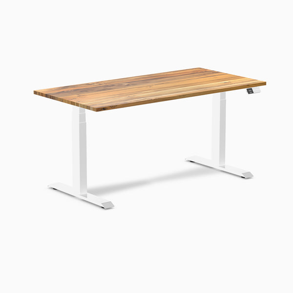 Dual motor standing desk hardwood teak - Desky