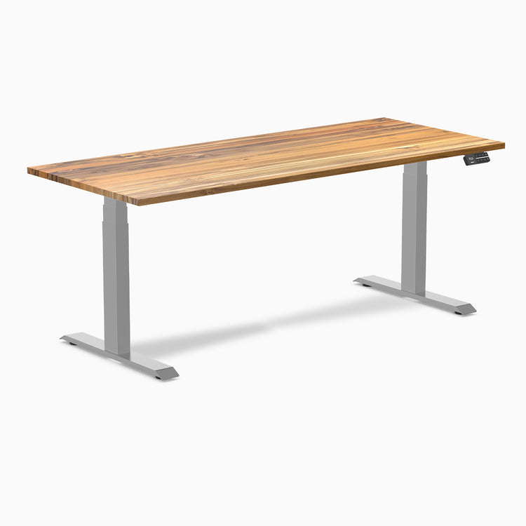 Dual motor standing desk hardwood teak - Desky