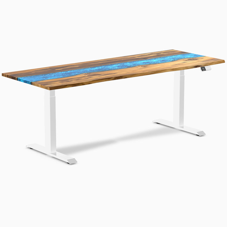 Standing desk resin teak blue river - Desky