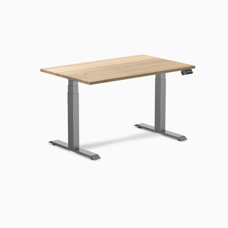 Dual motor standing desk hardwood white ash - Desky