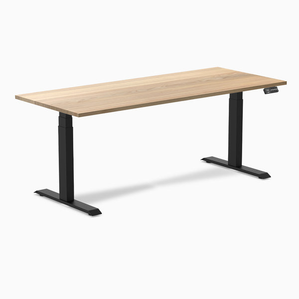 Dual motor standing desk hardwood white ash - Desky