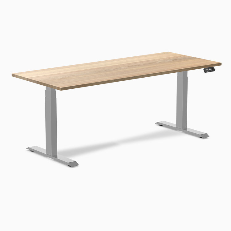 Dual motor standing desk hardwood white ash - Desky