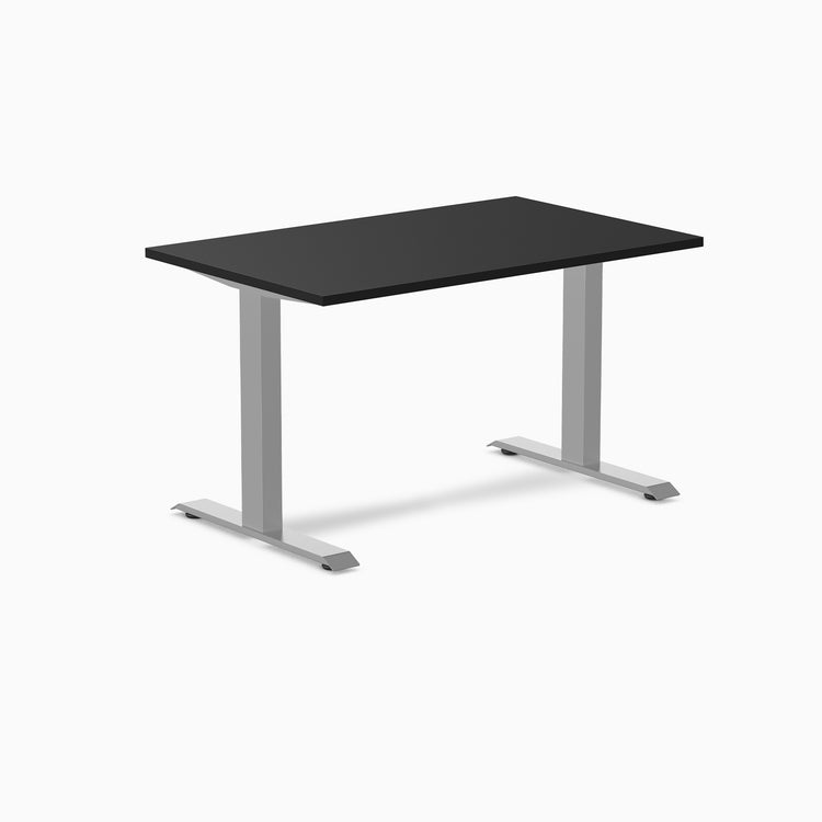 Desky fixed laminate 1200mm in black with gray legs