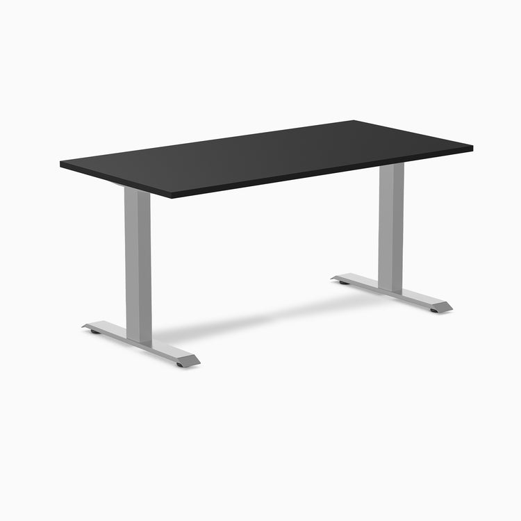 Desky fixed laminate 1500mm in black with gray legs