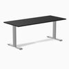 Desky fixed laminate 1800mm in black with gray legs