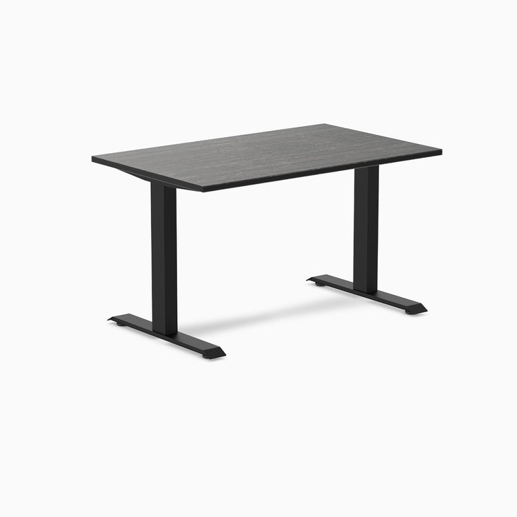 Desy fixed dark bamboo desk 1200mm in black 