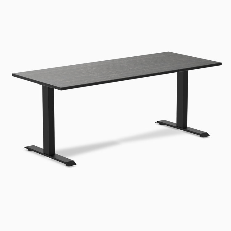 Desy fixed dark bamboo desk 1800mm in black 