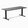 Desy fixed dark bamboo desk 1800mm in black 