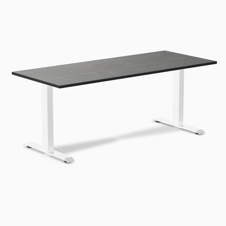 Desy fixed dark bamboo desk 1800mm in white