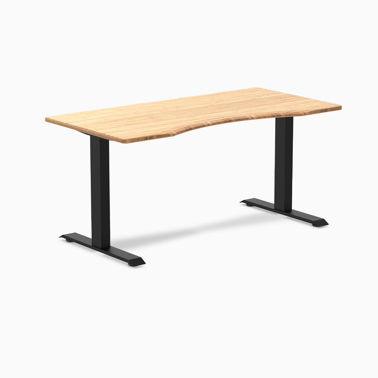 Fixed ergo edge bamboo desk 1500mm in black