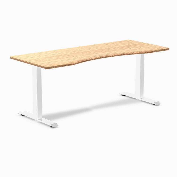 Fixed ergo edge bamboo desk 1800mm in white