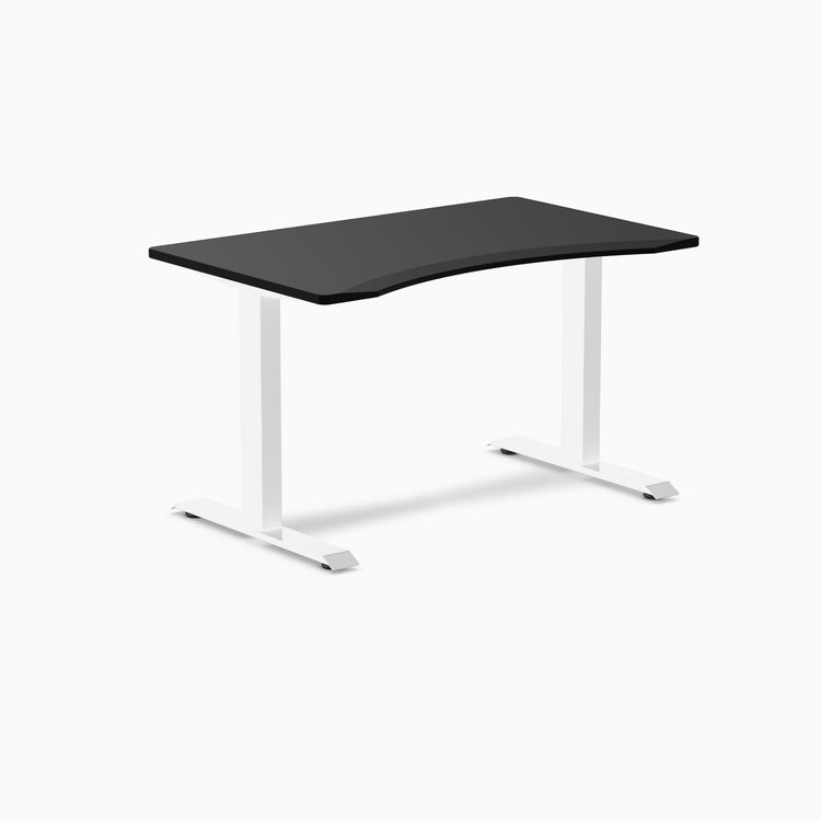 Fixed ergo edge black desk 1200mm in white