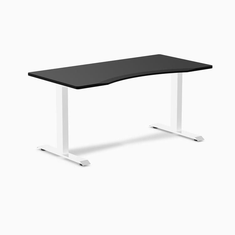 Fixed ergo edge black desk 1500mm in white