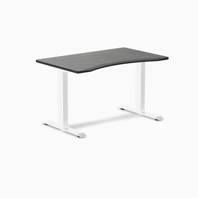 Fixed ergo edge dark bamboo desk 1200mm in white