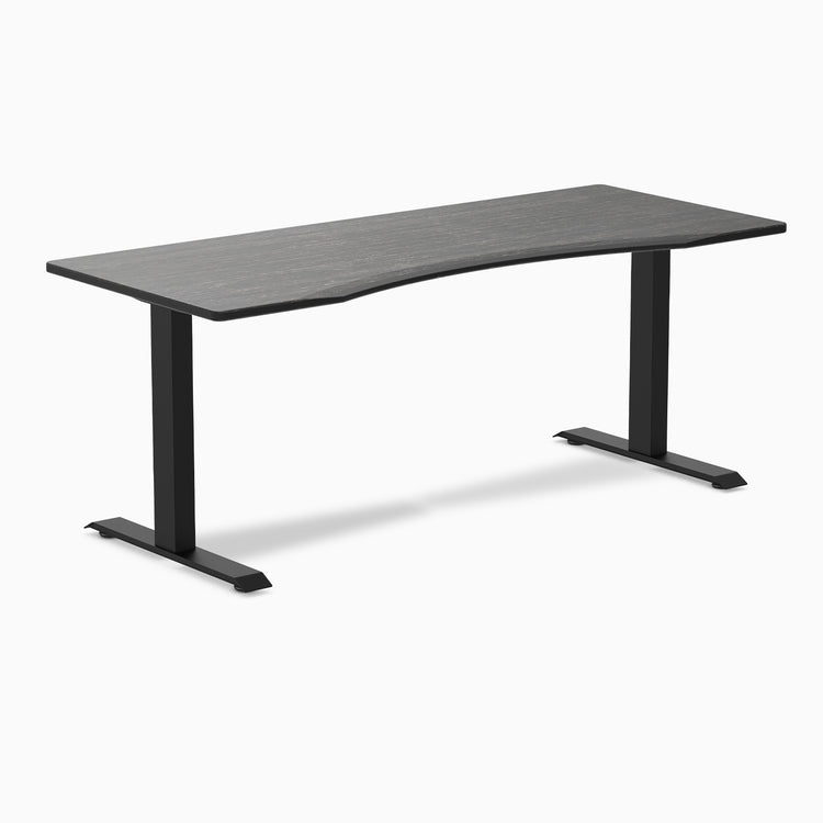 Fixed ergo edge dark bamboo desk 1800mm in black