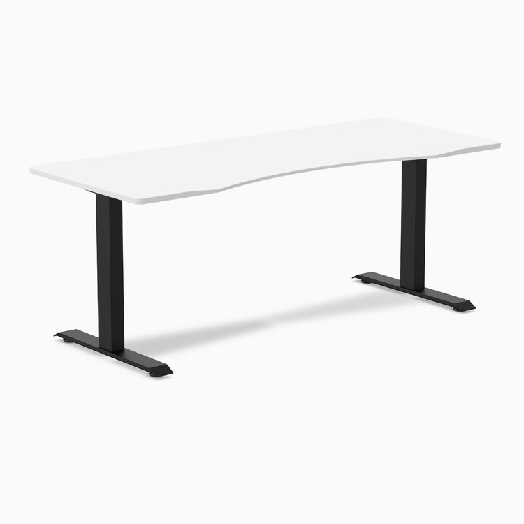 Fixed ergo edge white desk 1800mm in black