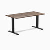 Desky fixed hardwood desk natural walnut 1500mm in black legs