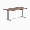 Desky fixed hardwood desk natural walnut 1500mm in gray legs