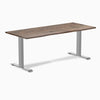 Desky fixed hardwood desk natural walnut 1800mm in gray legs